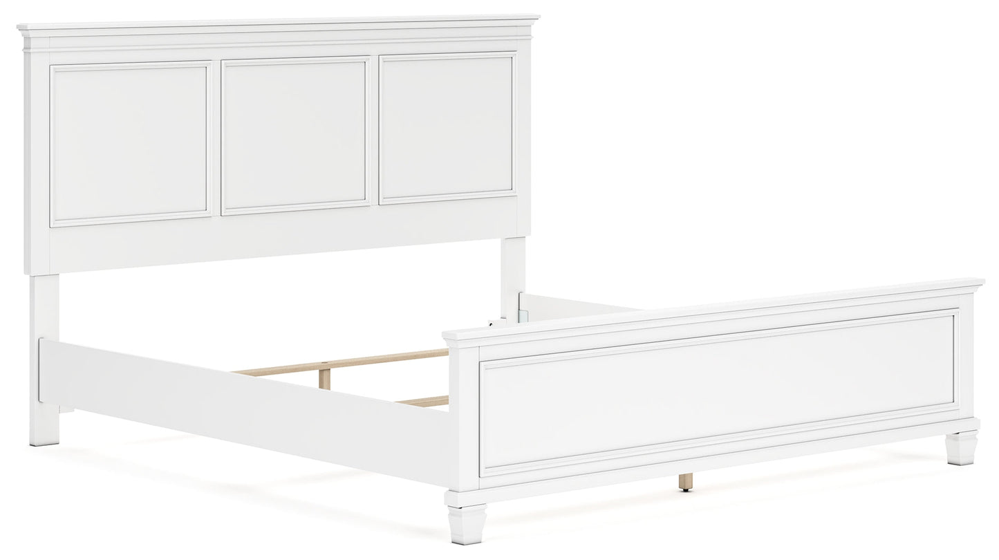 Fortman White King Panel Bed