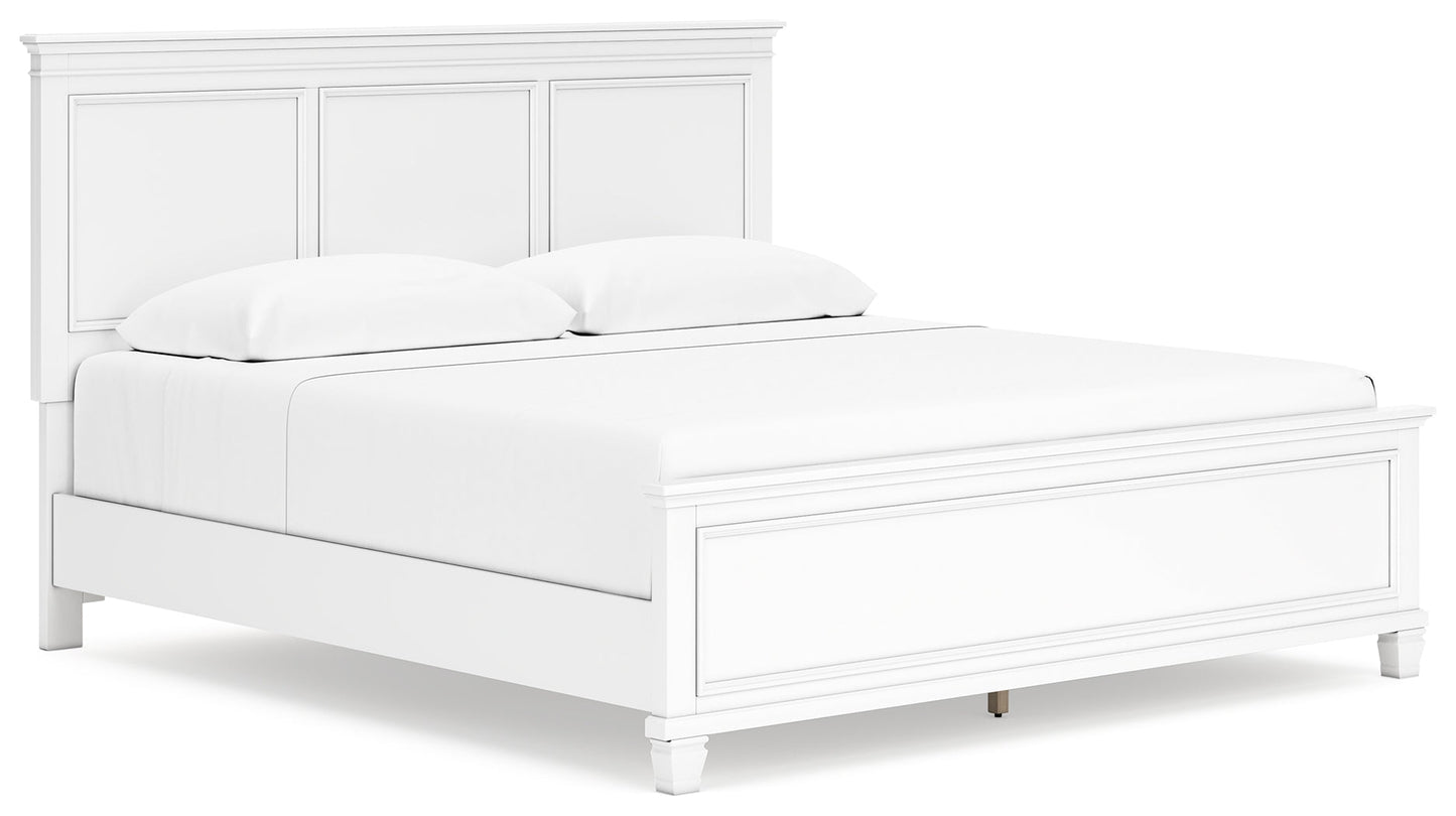 Fortman White King Panel Bed