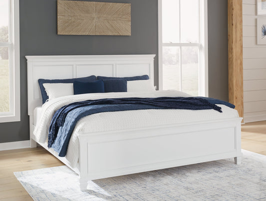 Fortman White King Panel Bed