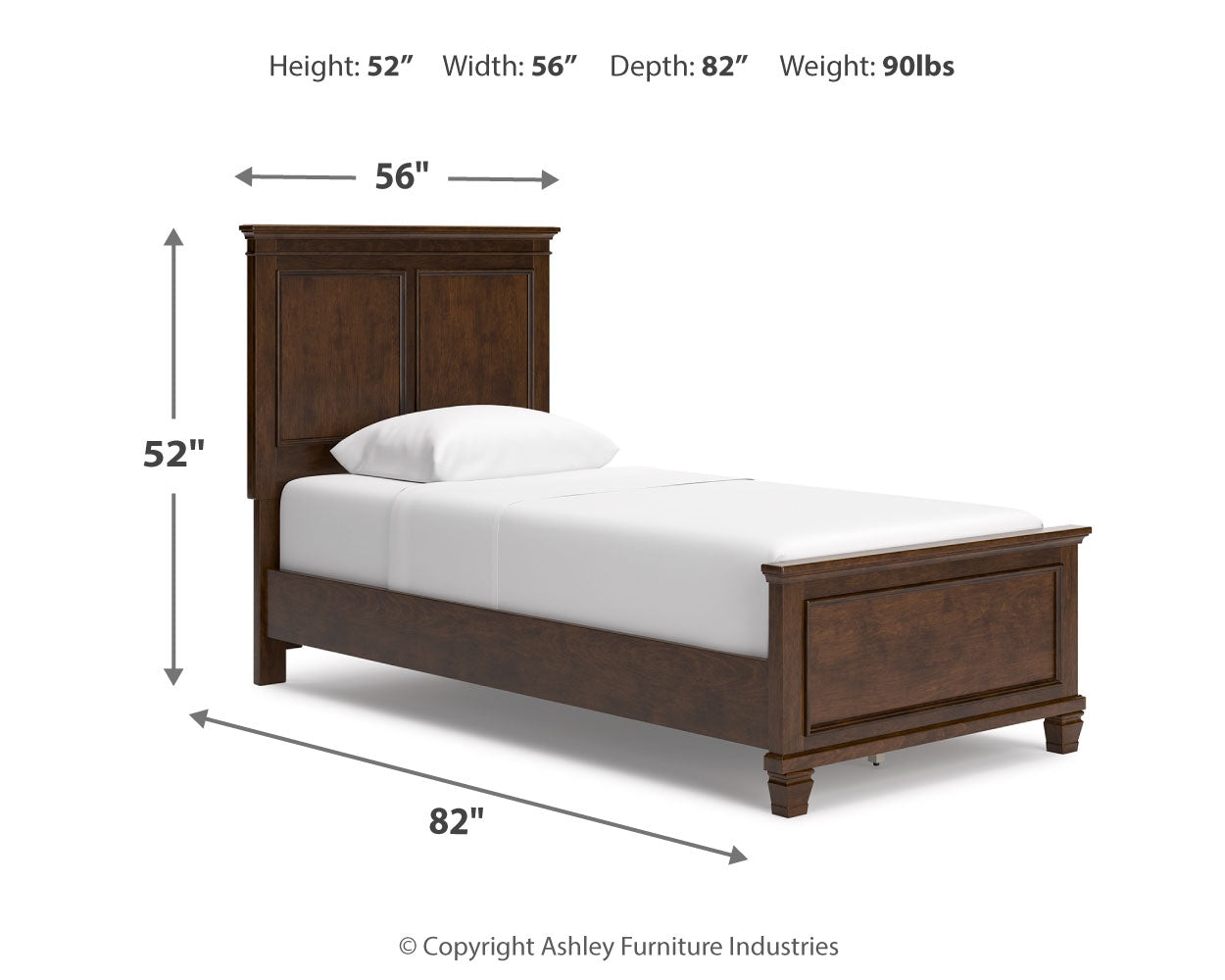 Danabrin Twin Panel Bedroom Set with Dresser and Mirror