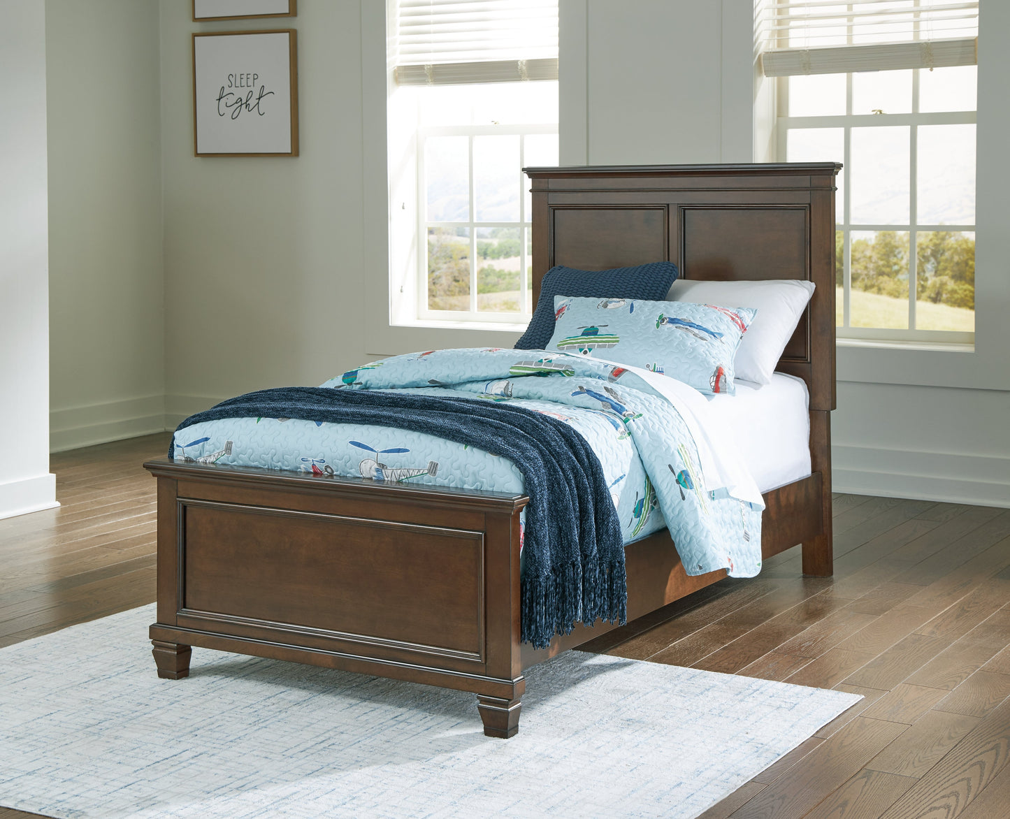 Danabrin Brown Twin Panel Bed