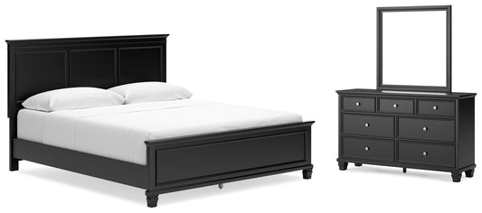 Lanolee California King Panel Bedroom Set with Dresser and Mirror