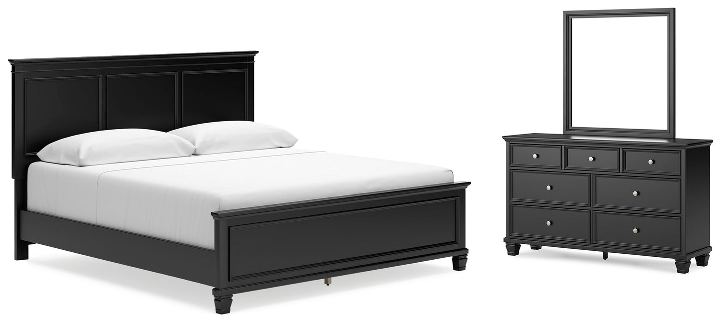 Lanolee King Panel Bedroom Set with Dresser and Mirror