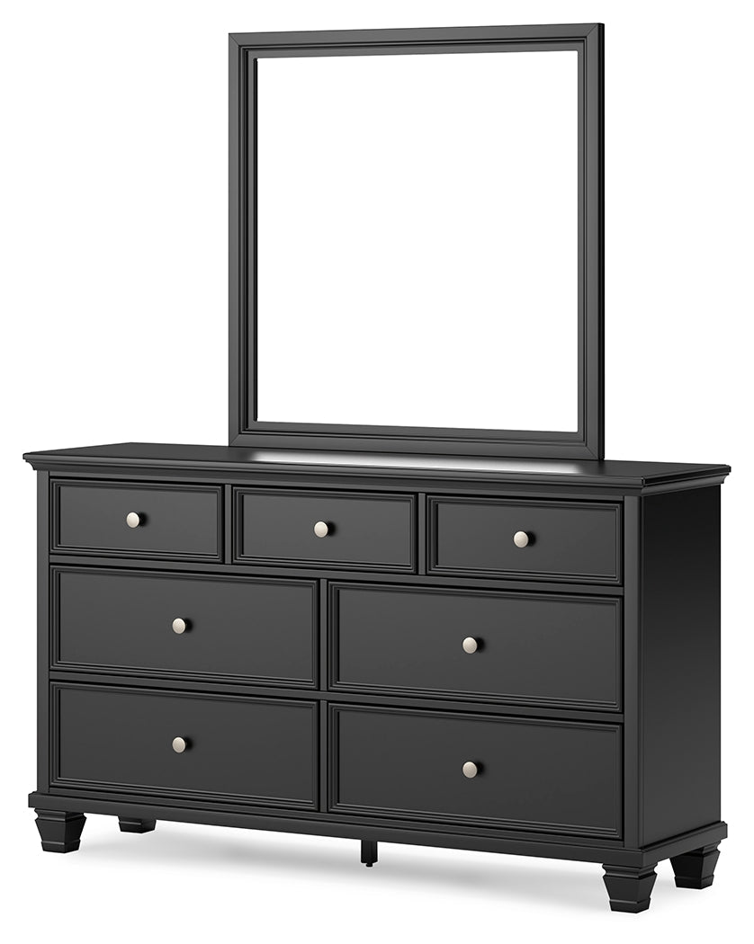 Lanolee Black Dresser and Mirror