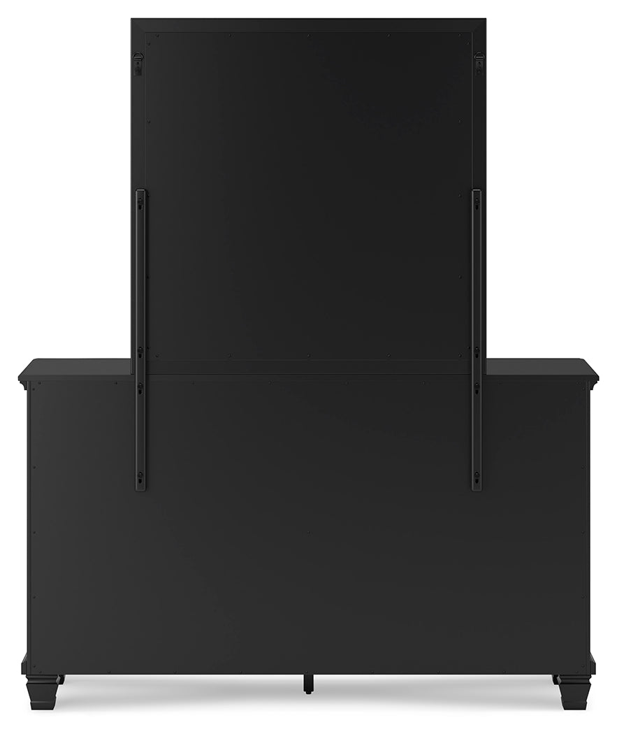Lanolee Black Dresser and Mirror