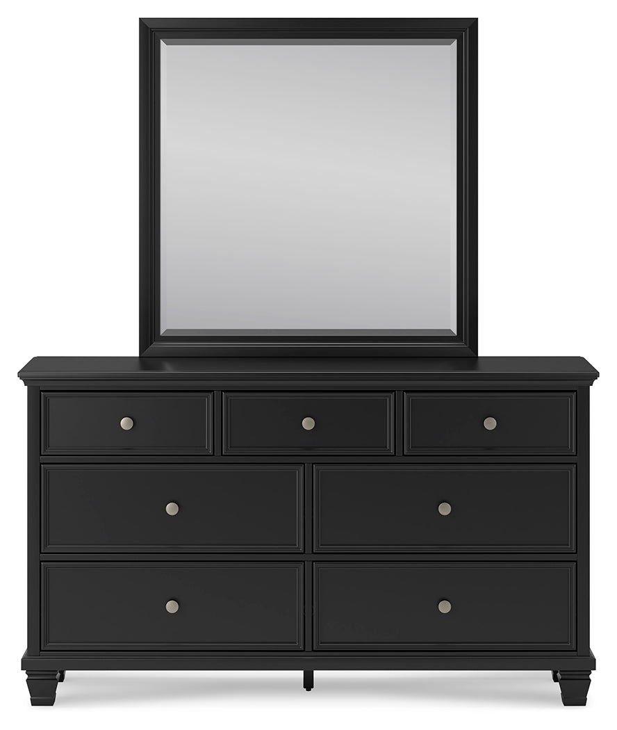 Lanolee Black Dresser and Mirror