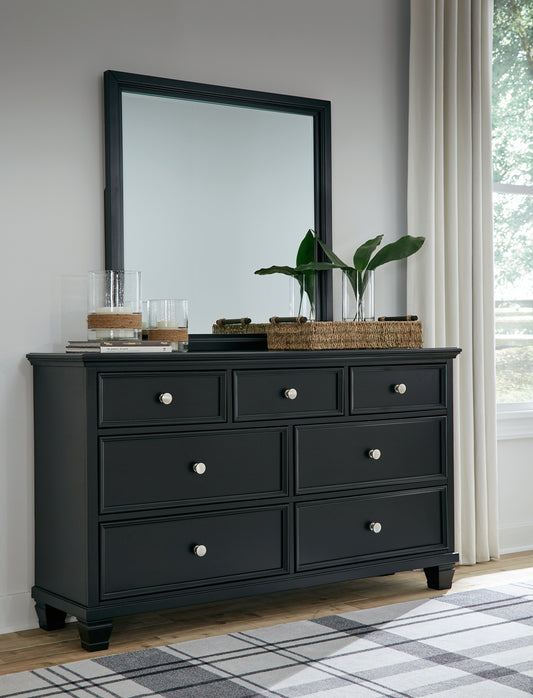 Lanolee Black Dresser and Mirror