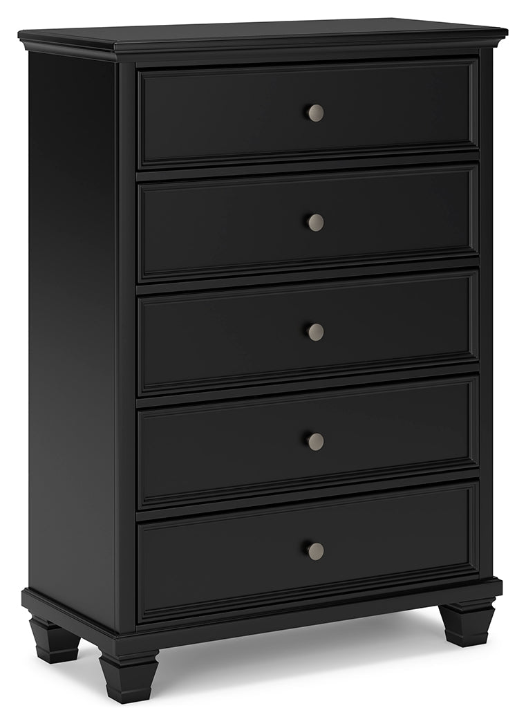 Lanolee Black Full Panel Bedroom Set with Chest