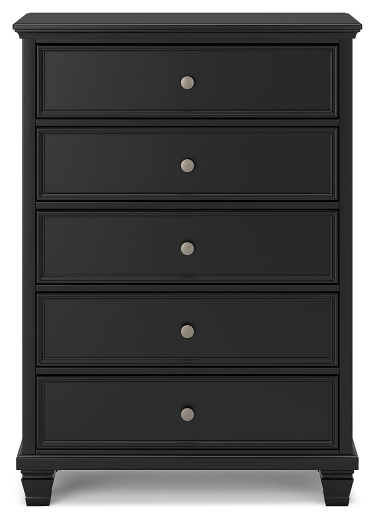 Lanolee Black Full Panel Bedroom Set with Chest