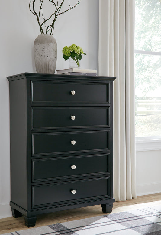 Lanolee Black Chest of Drawers