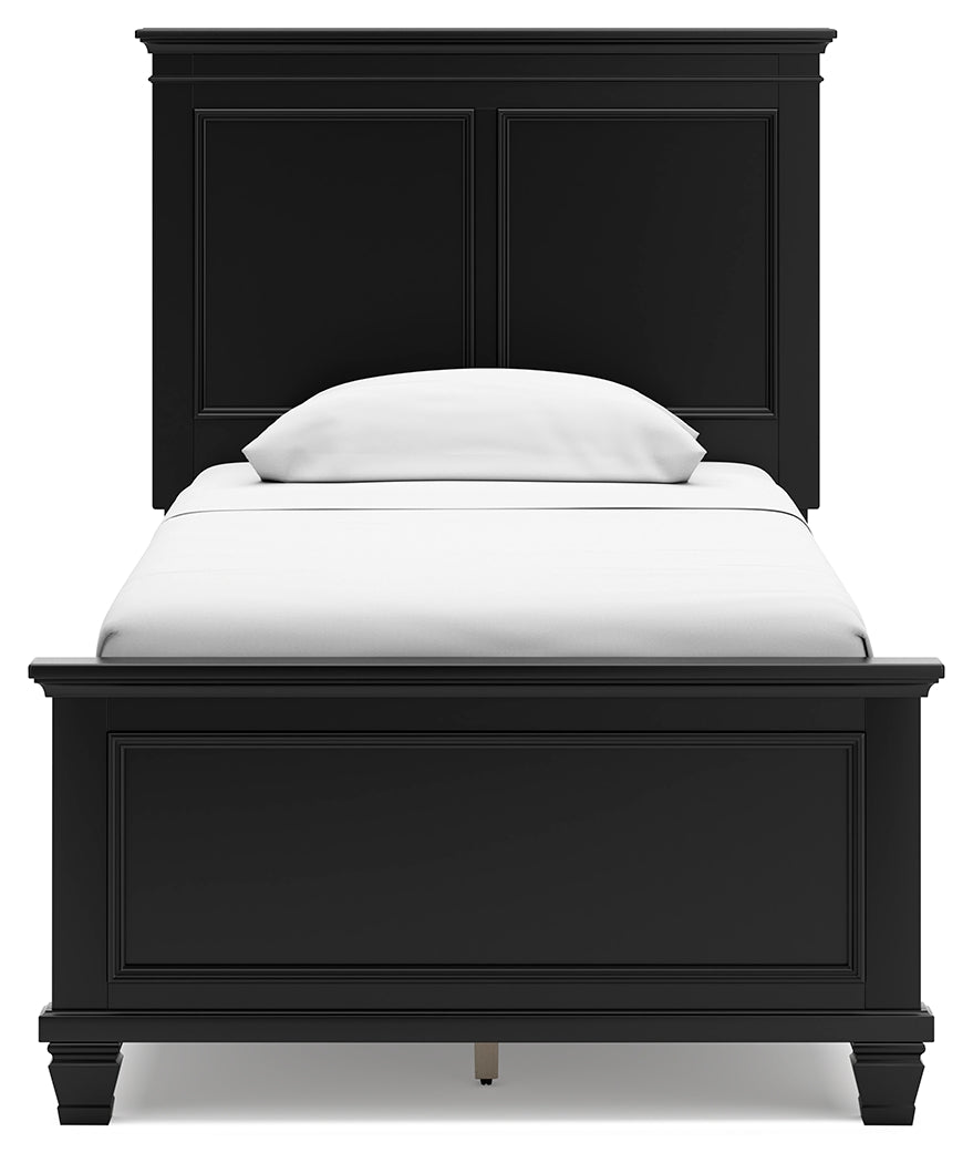 Lanolee Black Twin Panel Bed