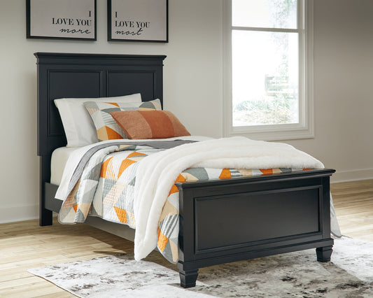 Lanolee Black Twin Panel Bed