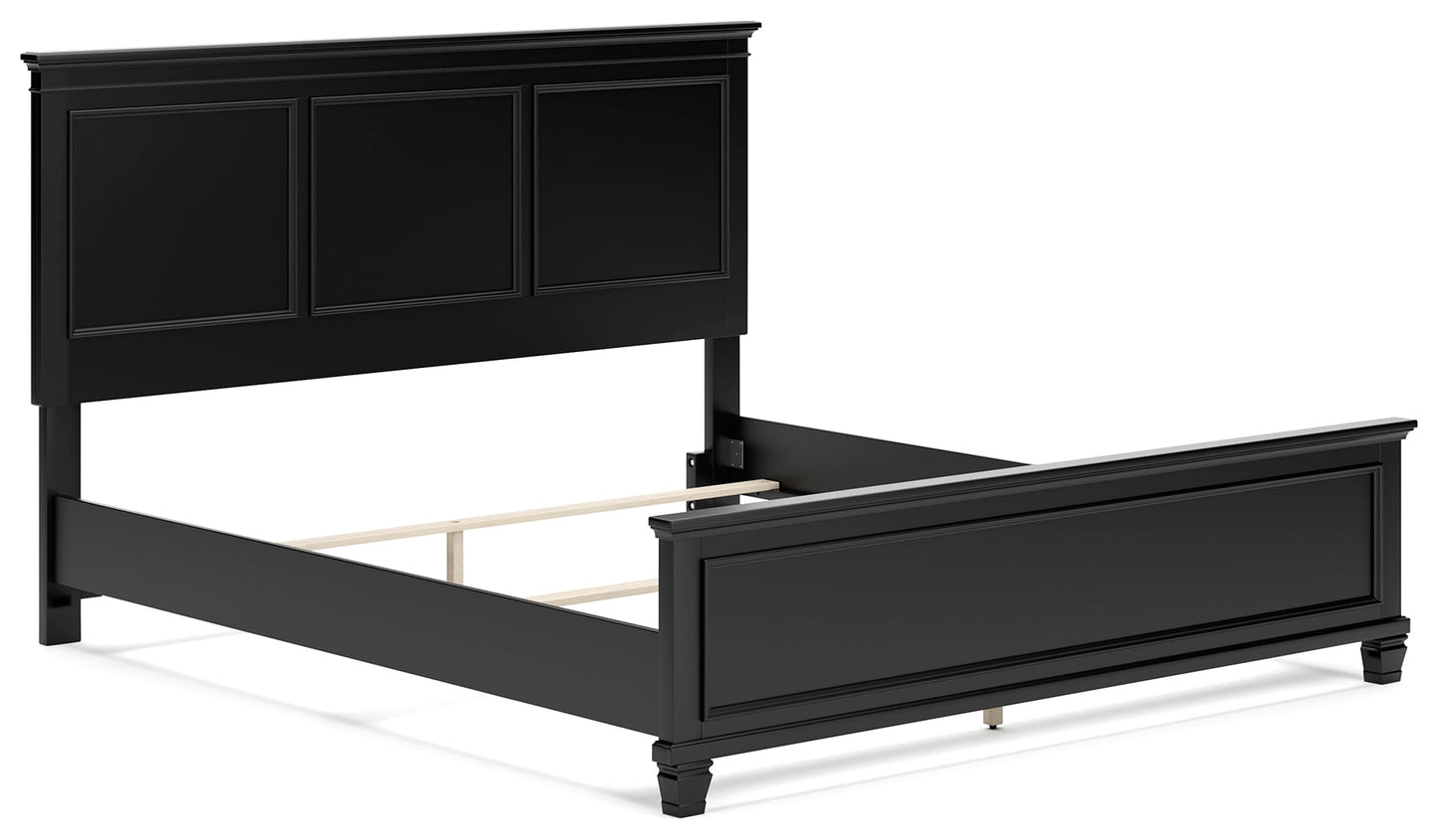 Lanolee Black California King Panel Bed