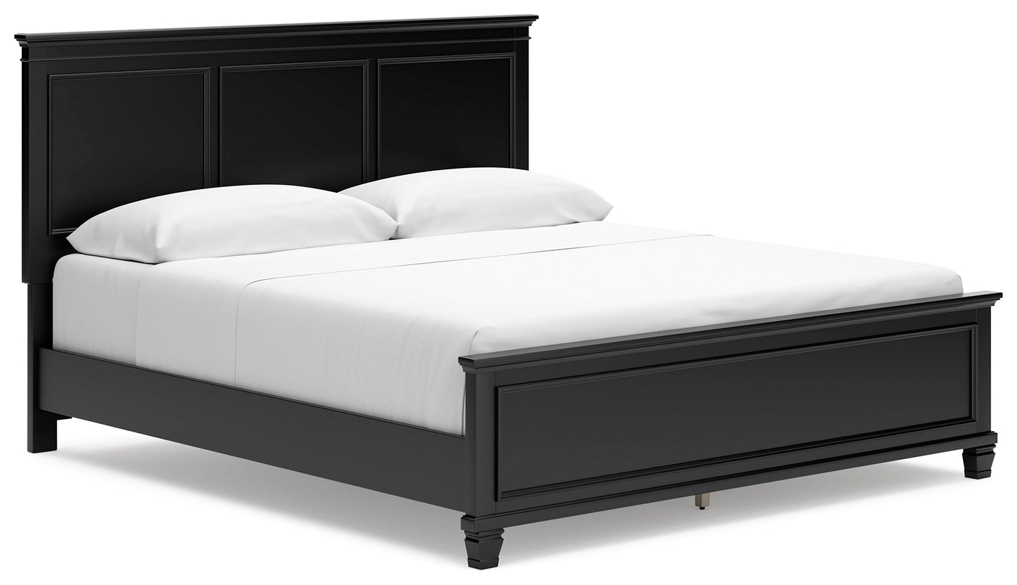 Lanolee Black California King Panel Bed