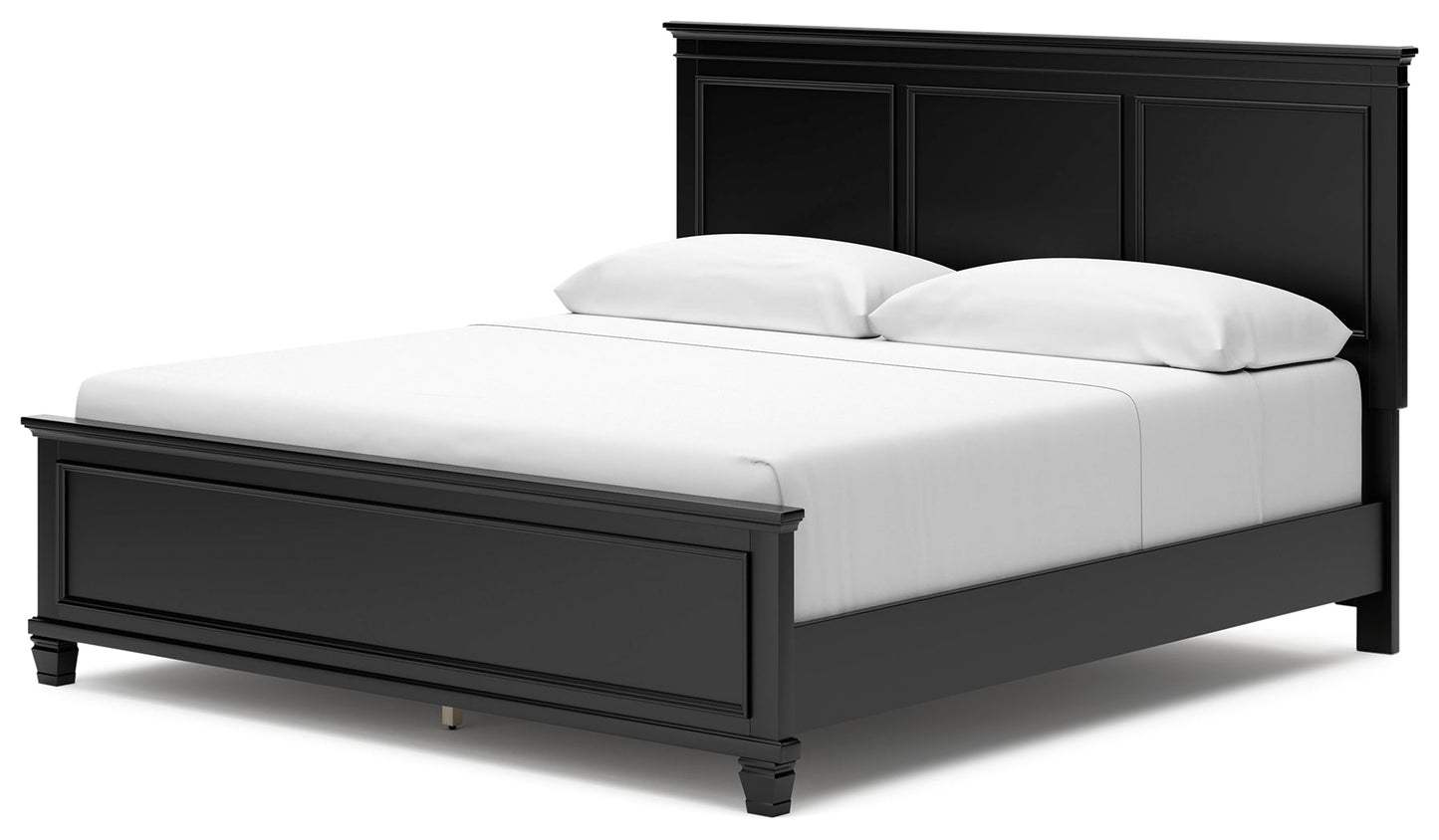 Lanolee Black King Panel Bed