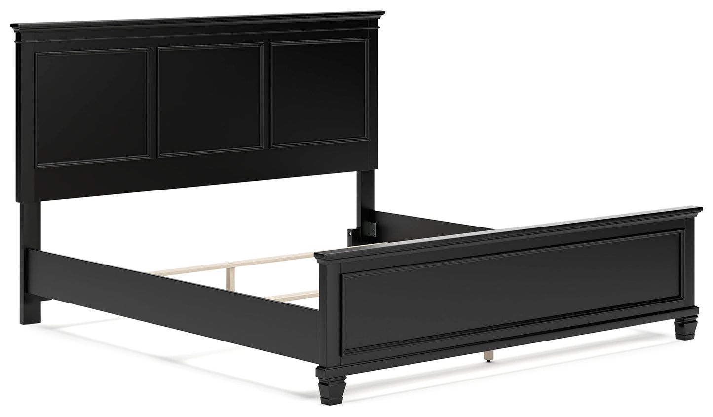 Lanolee Black King Panel Bed