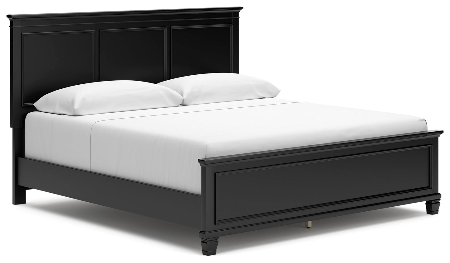 Lanolee Black King Panel Bed