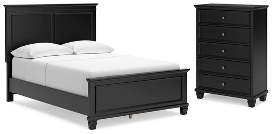 Lanolee Black Full Panel Bedroom Set with Chest