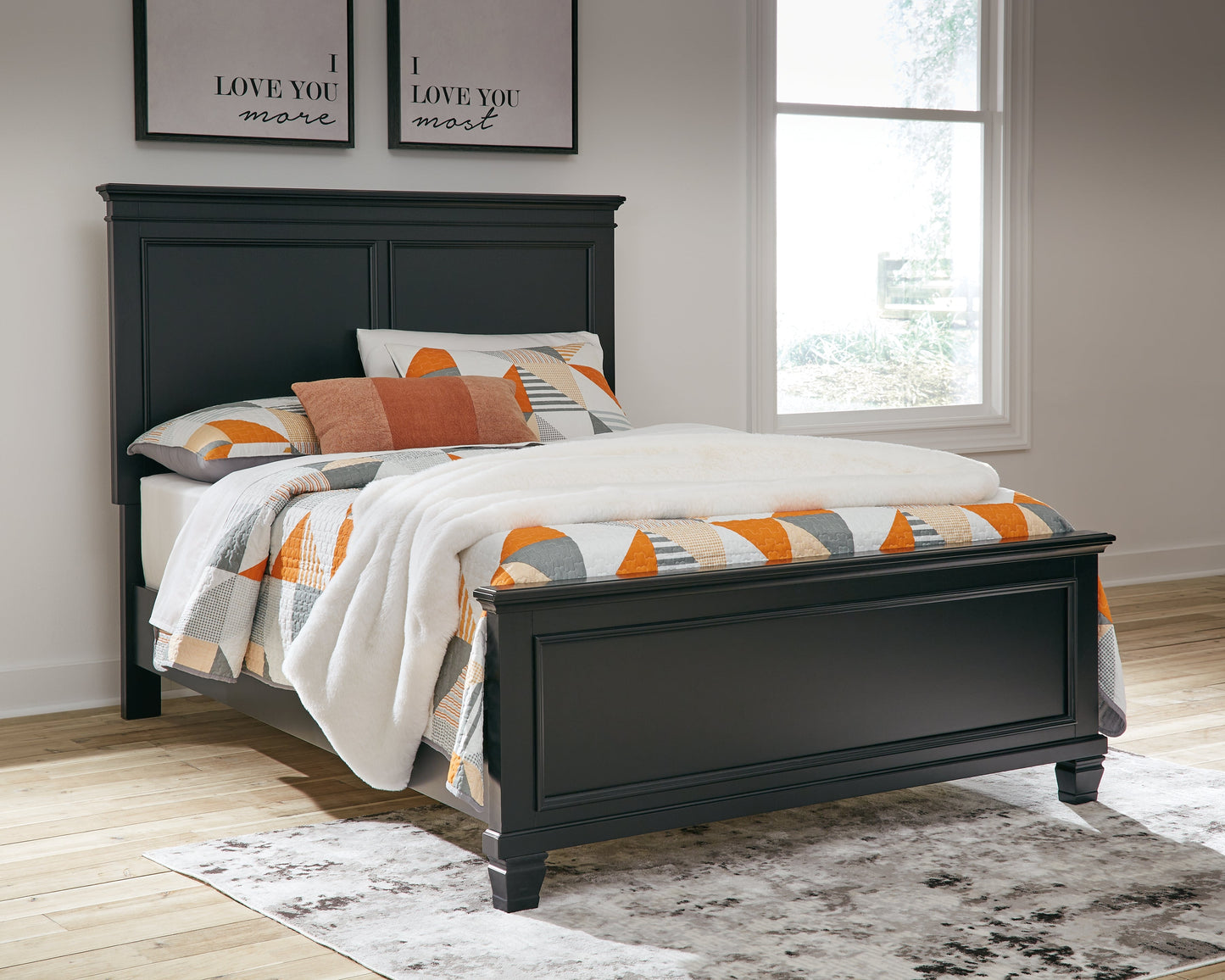 Lanolee Black Full Panel Youth Bed