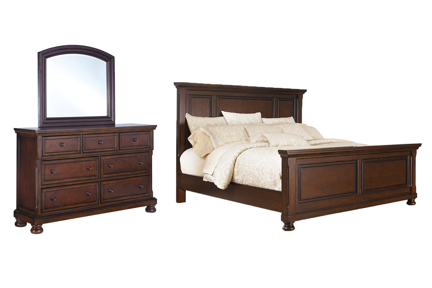 Porter California King Panel Bedroom Set with Dresser and Mirror