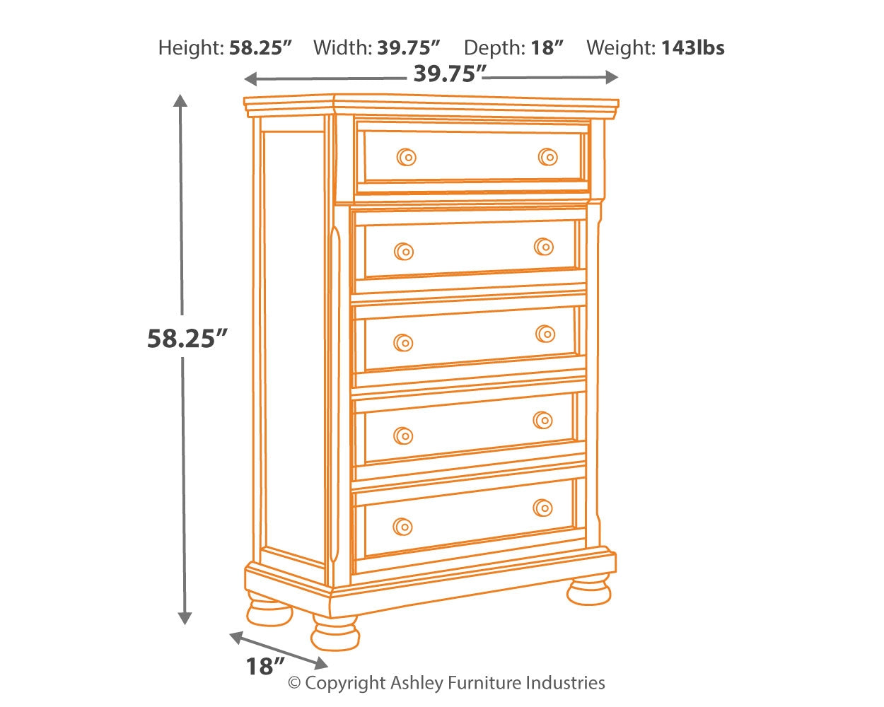 Porter Queen Panel Bedroom Set with Dresser, Mirror, Chest and 2 Nightstands