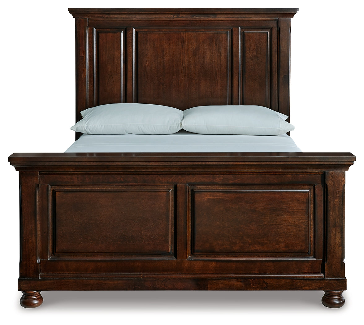 Porter Rustic Brown Queen Panel Bedroom Set with Dresser, Mirror and Nightstand