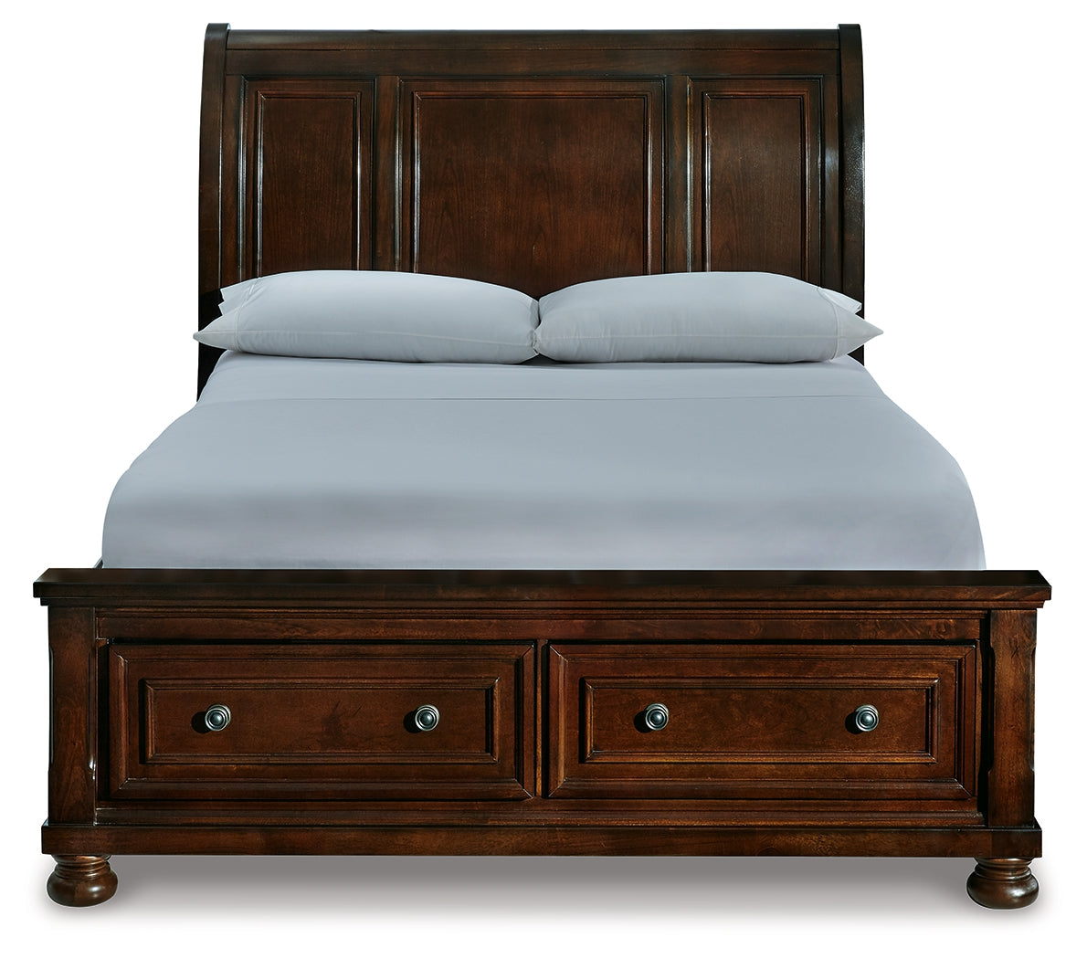 Porter Rustic Brown Queen Storage Bedroom Set with Dresser, Mirror and 2 Nightstands