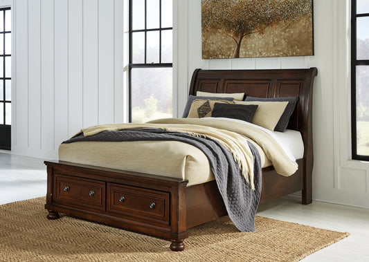 Porter Rustic Brown Queen Sleigh Bed