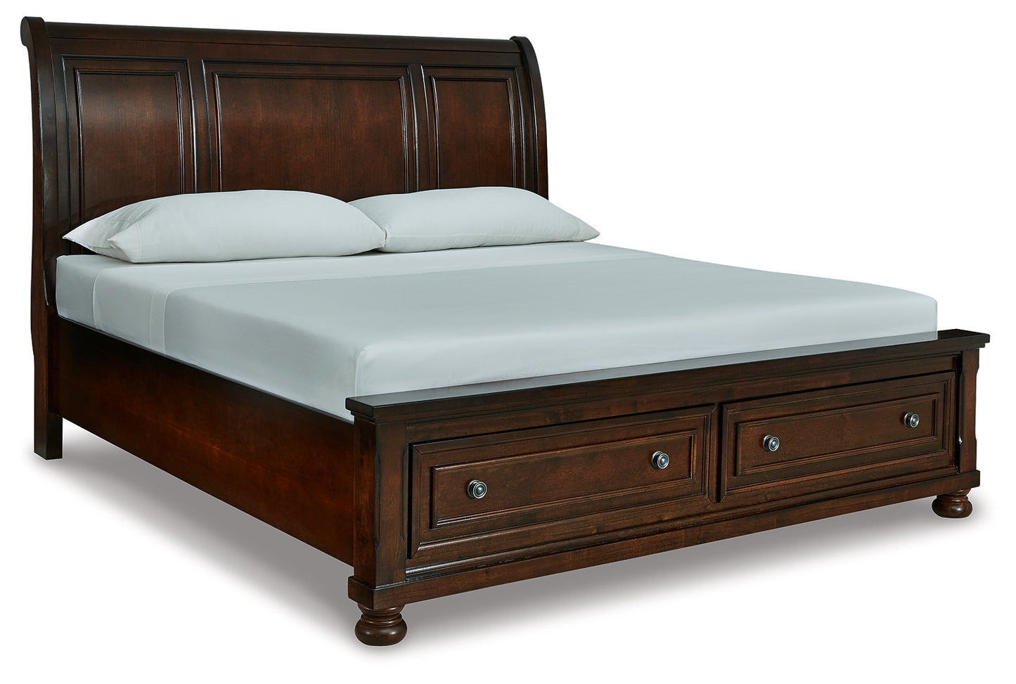 Porter Rustic Brown California King Sleigh Bedroom Set with Dresser, Mirror and Nightstand