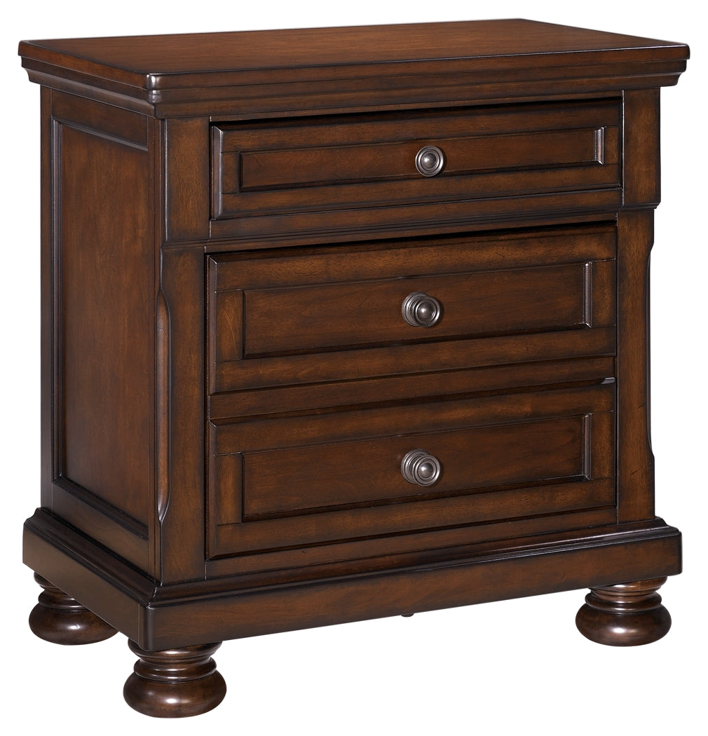 Porter Rustic Brown Queen Sleigh Storage Bedroom Set with Dresser, Mirror, Chest, and 2 Nightstands