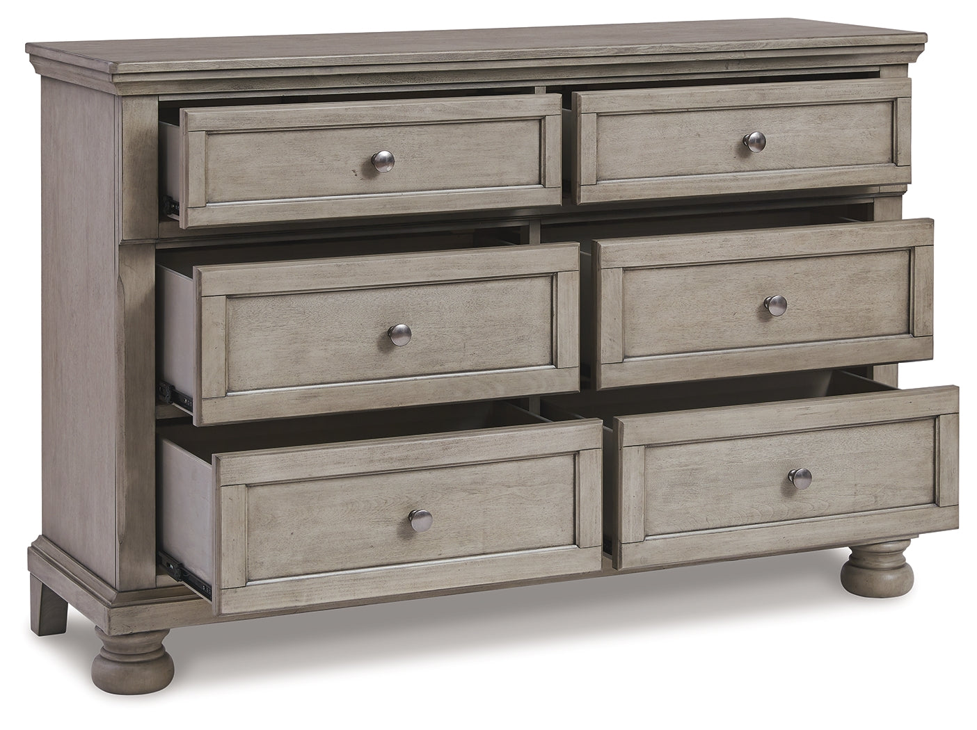 Lettner Light Gray Twin over Full Bunk Bedroom Set with Dresser