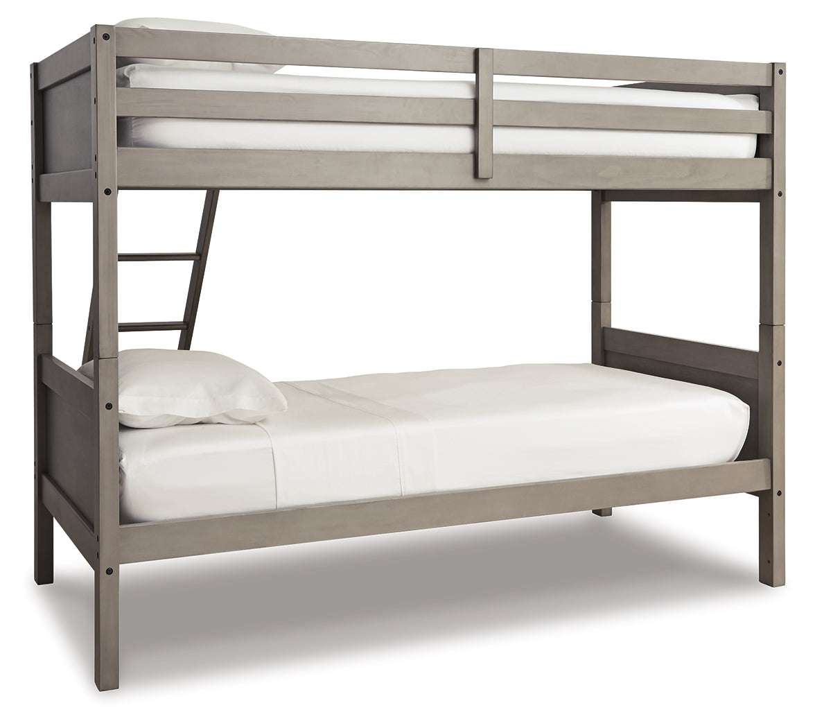 Lettner Twin over Twin Bunk Bedroom Set with 2 Mattresses