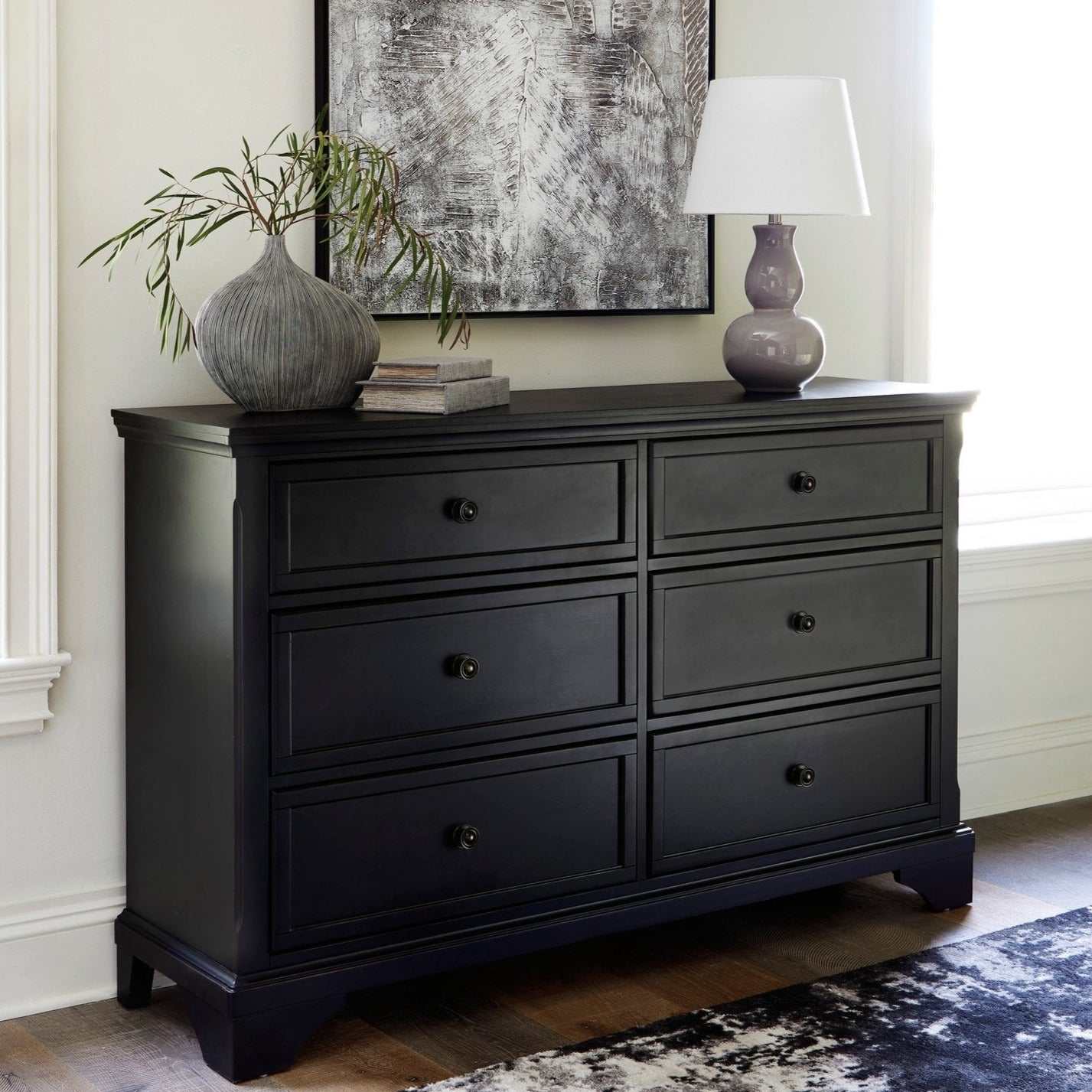 Chylanta Black Dresser & Mirror