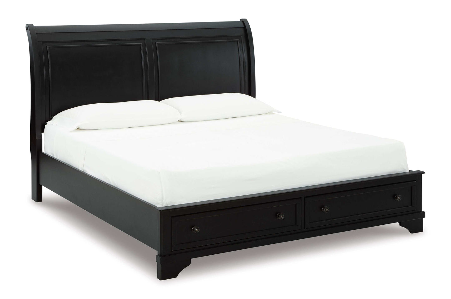 Chylanta Black King Sleigh Storage Bed