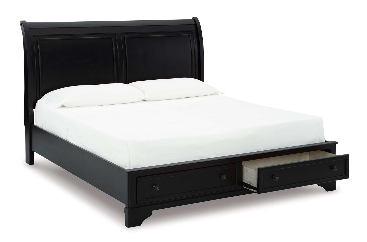 Chylanta Black King Sleigh Storage Bed