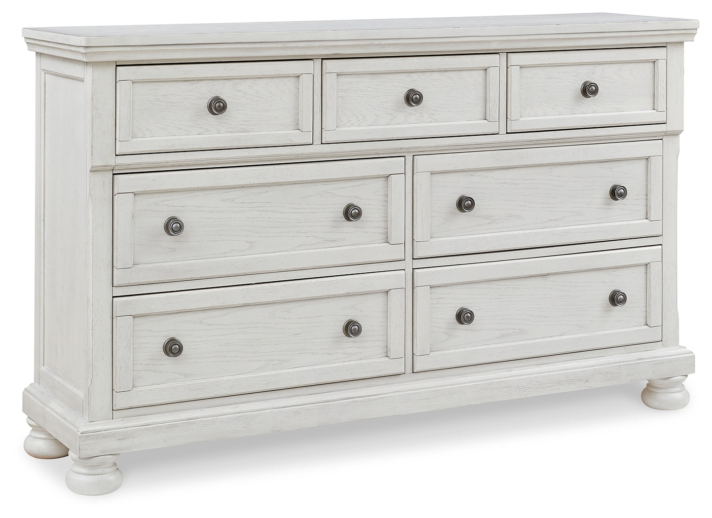 Robbinsdale White Twin Sleigh Storage Bedroom Set with Dresser