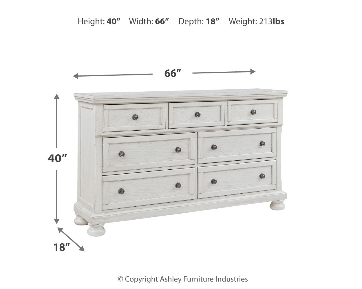 Robbinsdale White Twin Sleigh Storage Bedroom Set with Dresser