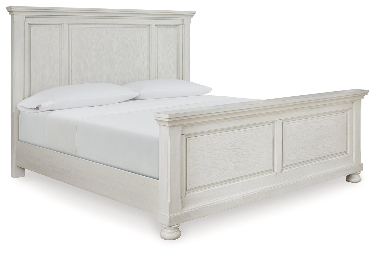 Robbinsdale White Queen Panel Bedroom Set with Dresser and Mirror