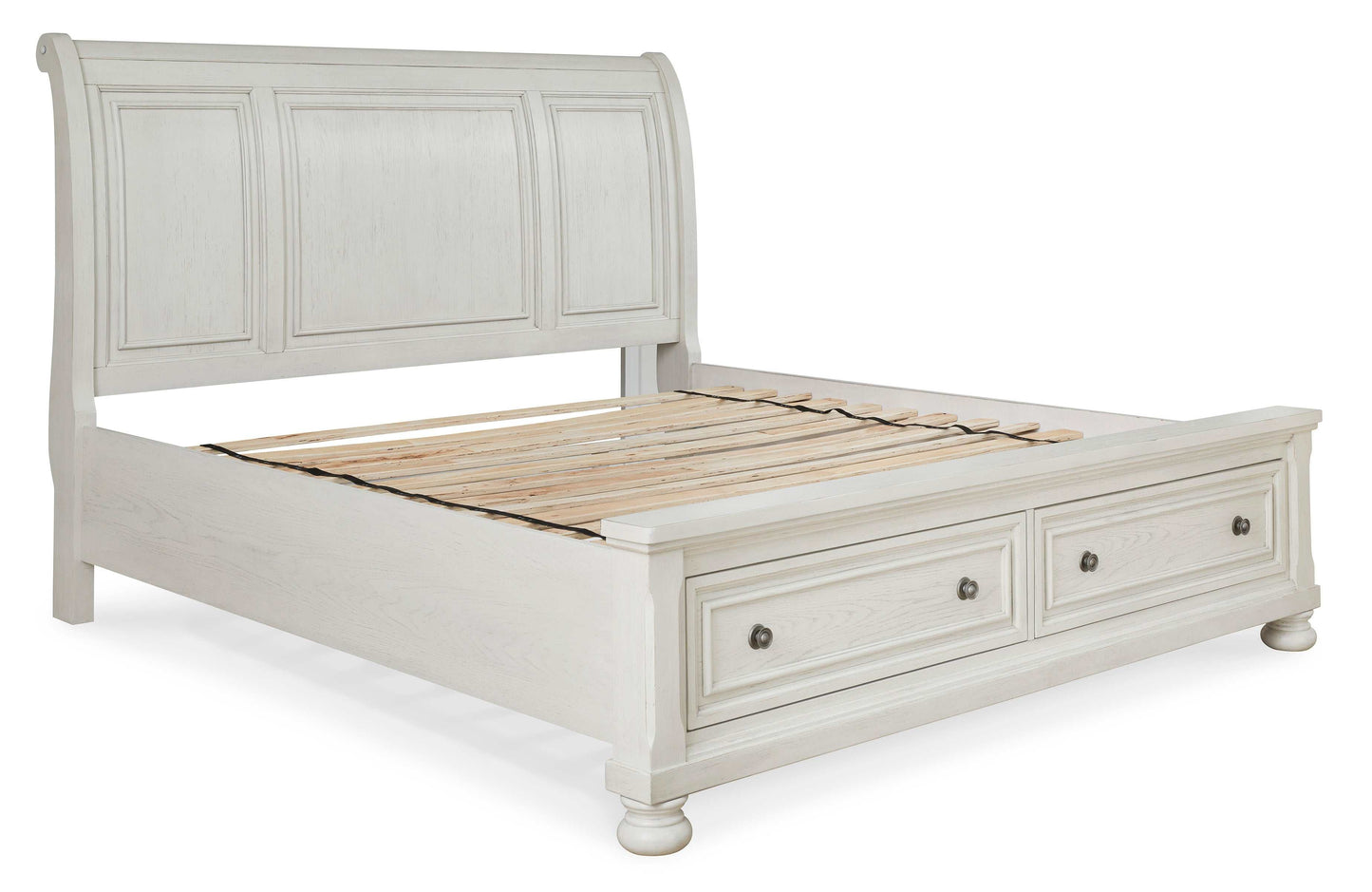 Robbinsdale Antique White Queen Sleigh Storage Bed