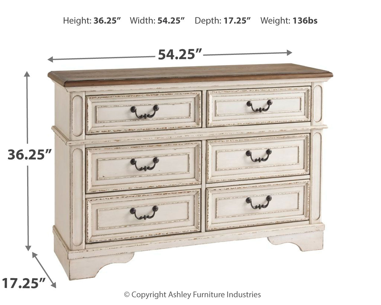 Realyn Two-tone Full Upholstered Panel Bedroom Set with Dresser