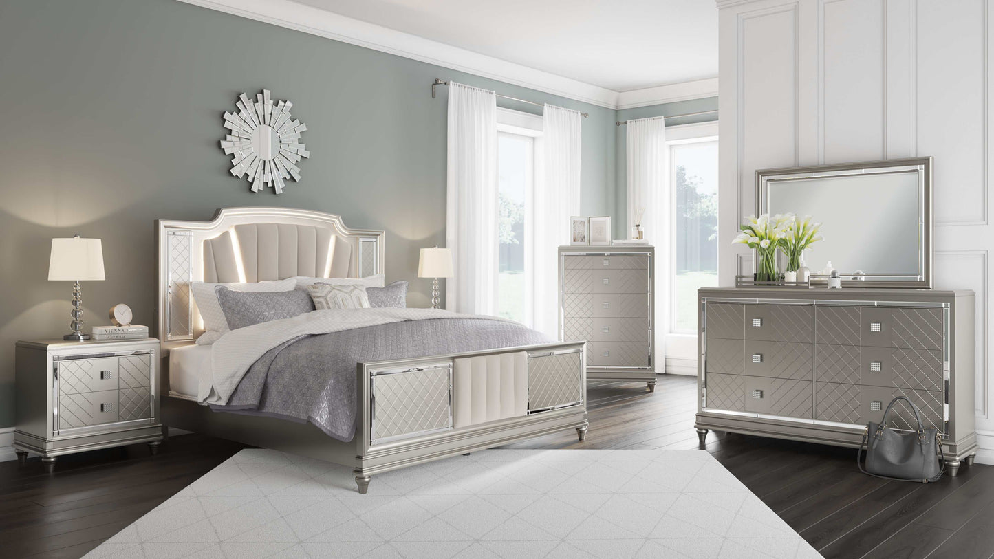 Chevanna Platinum Cal. King Upholstered Panel Bed