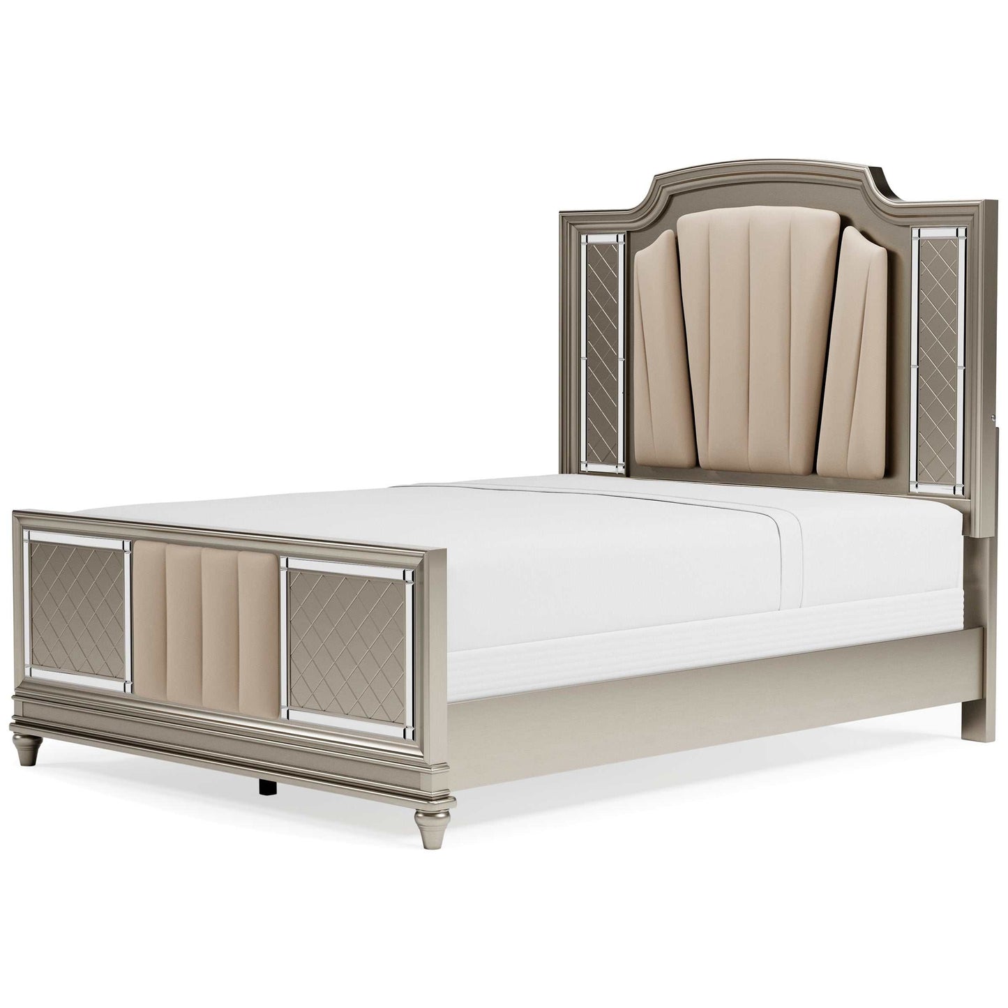 Chevanna Platinum Queen Upholstered Panel Bed