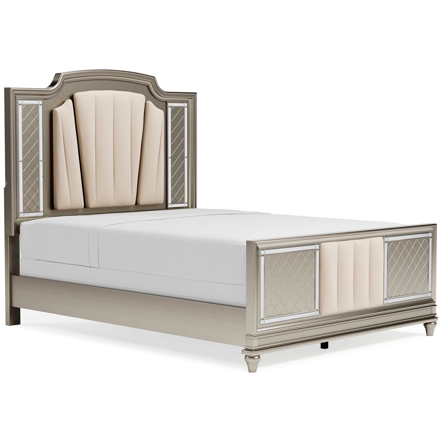 Chevanna Platinum Queen Upholstered Panel Bed