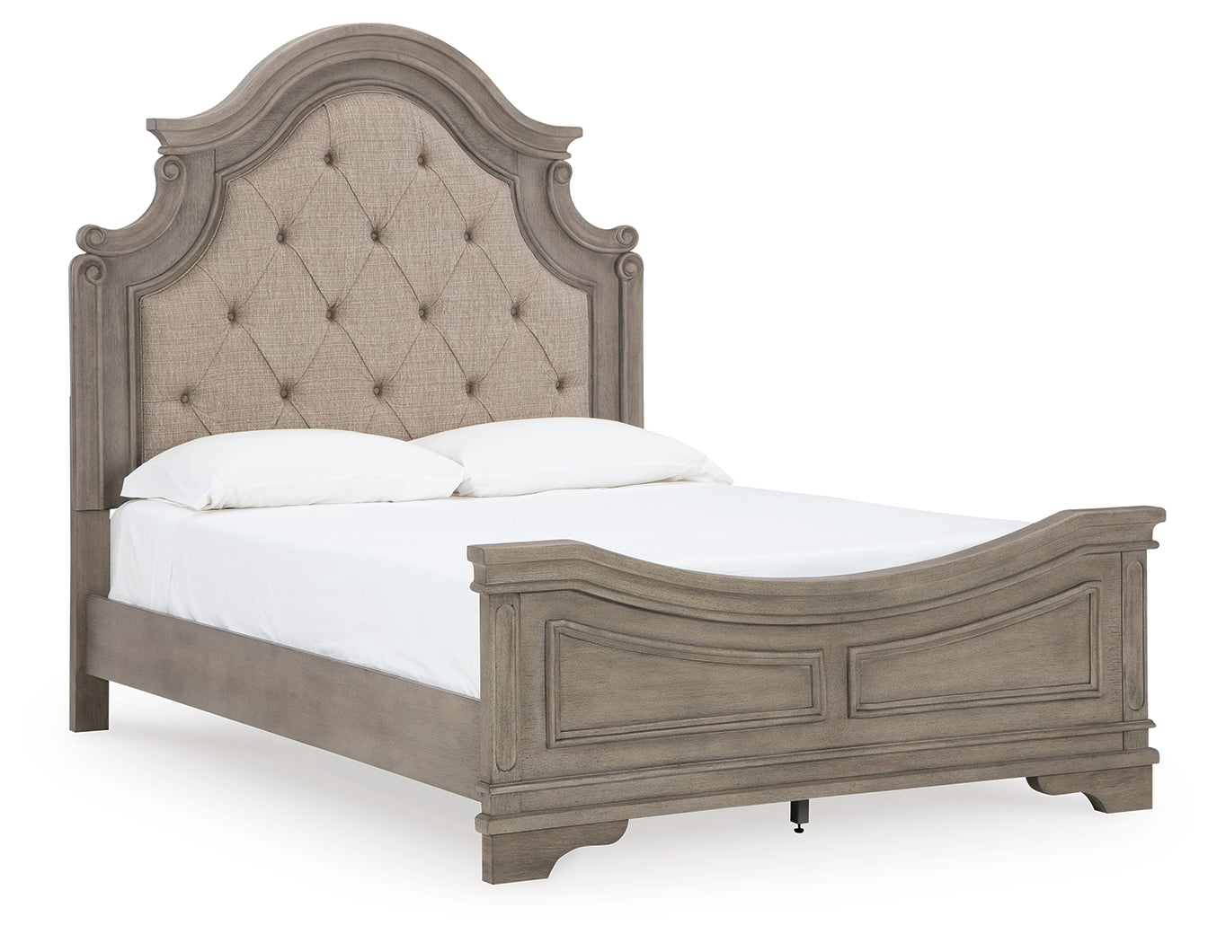 Lodenbay Queen Upholstered Panel Bedroom Set with Dresser, Mirror and 2 Nightstands