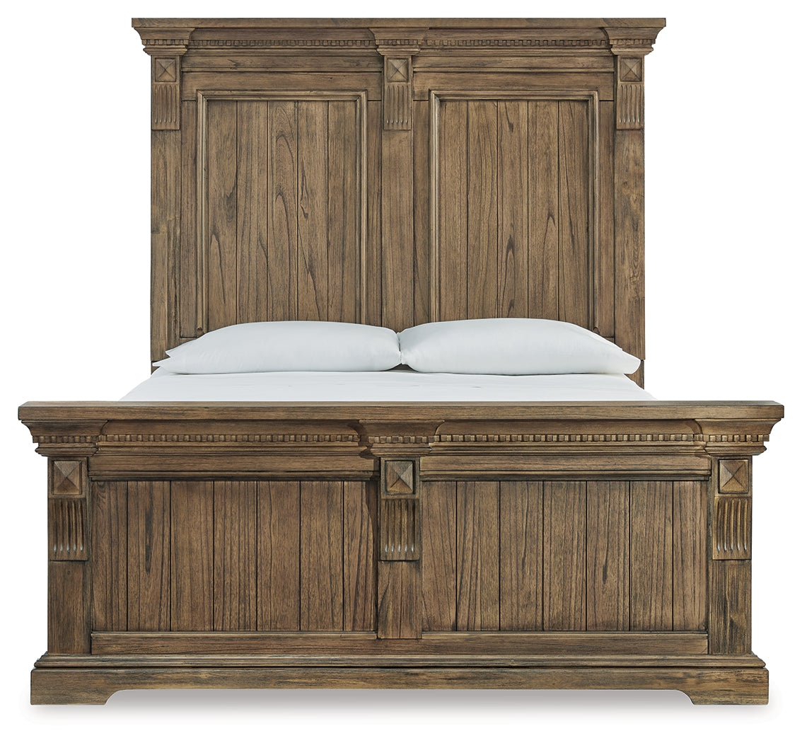 Markenburg Brown Queen Panel Bedroom Set with Mirrored Dresser