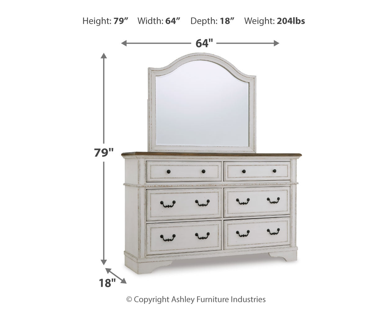 Brollyn Queen Upholstered Panel Bedroom Set with Dresser and Mirror