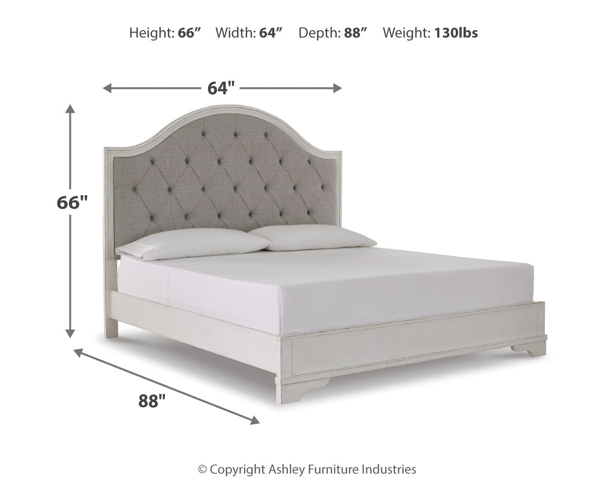 Brollyn Queen Upholstered Panel Bedroom Set with Dresser and Mirror