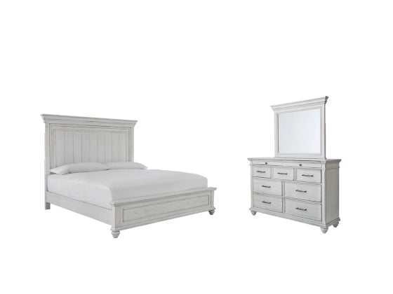 Kanwyn Whitewash Queen Bedroom Set / 3pc