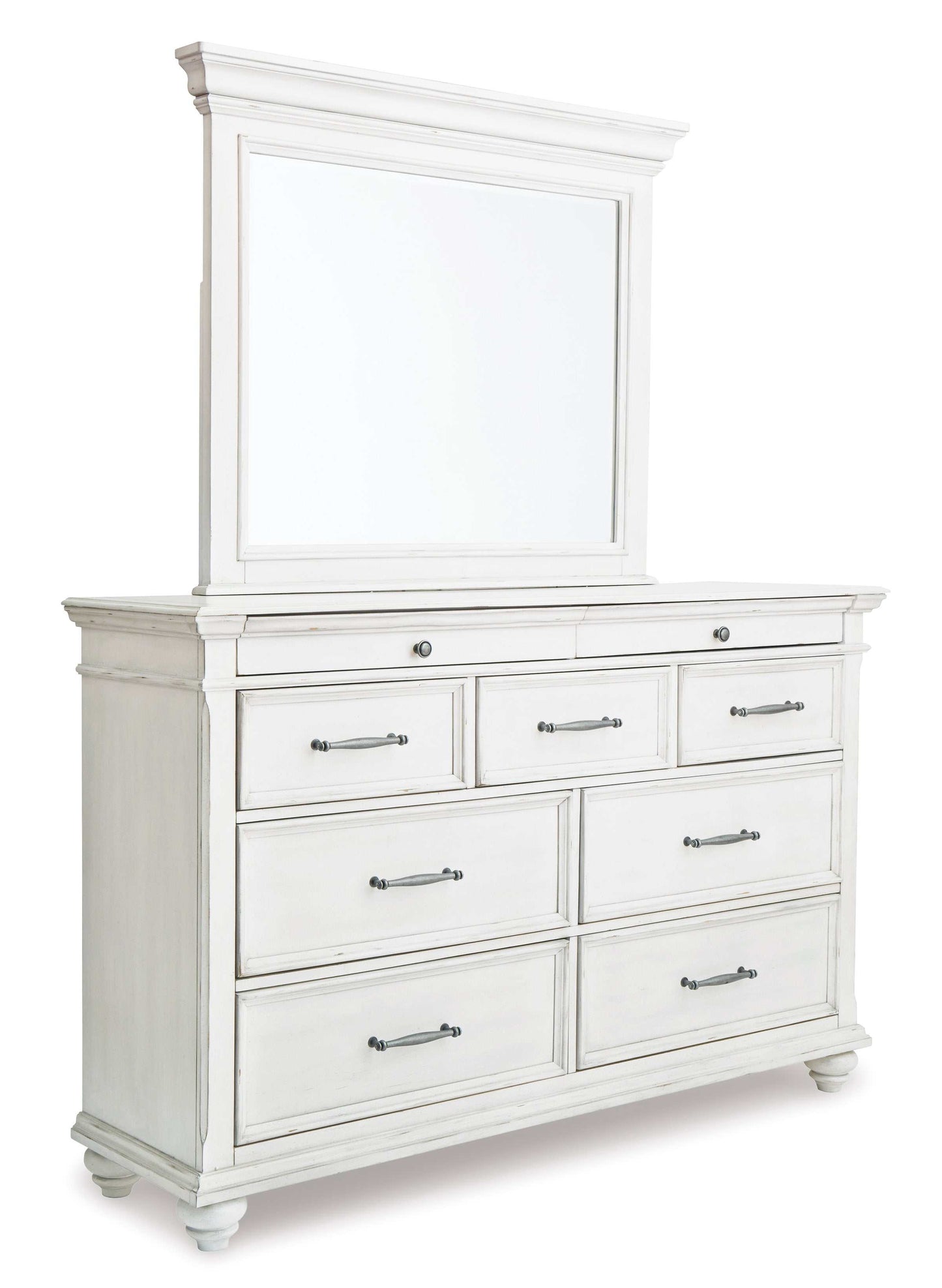 Kanwyn Whitewash Queen Panel Bedroom Set / 5pc