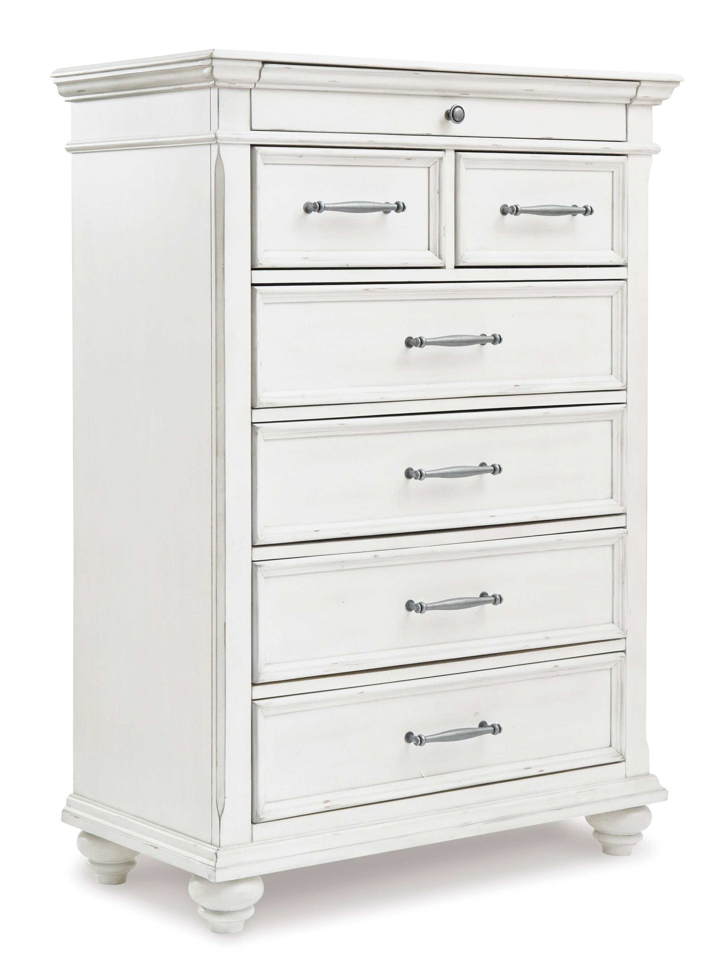 Kanwyn Whitewash Queen Panel Bedroom Set / 5pc